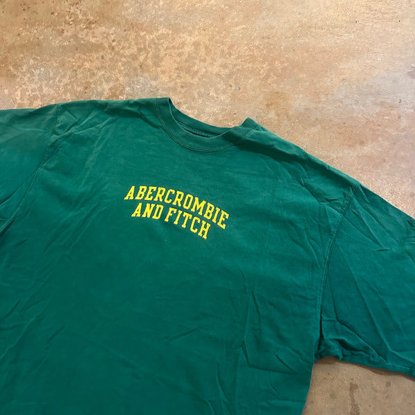 Abercrombie & Fitch Green Spellout Tee Shirt Y2K Style 00's - XL hover