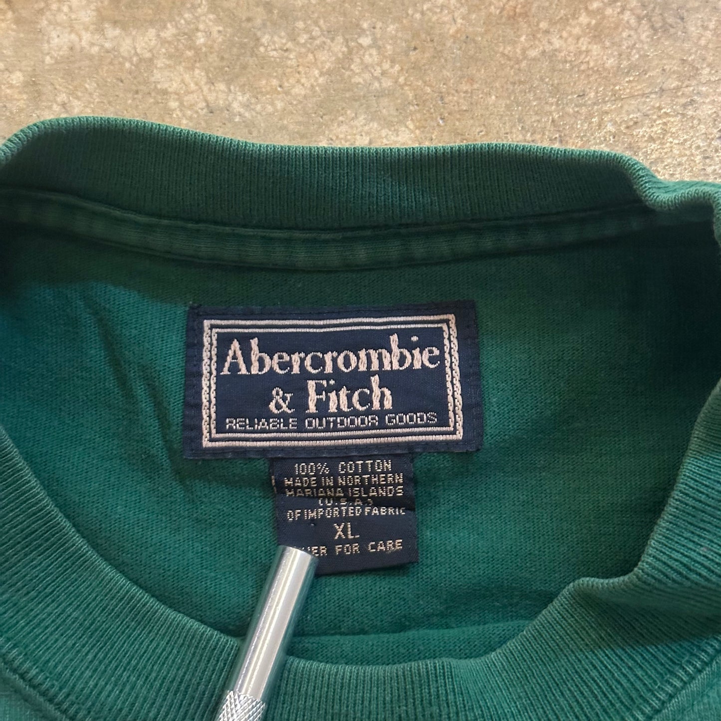 Abercrombie & Fitch Green Spellout Tee Shirt Y2K Style 00's - XL
