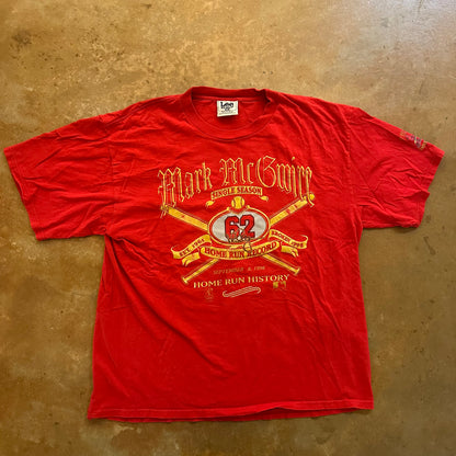 Mark McGwire Single Season Home Run Record 1998 Lee Sport Shirt 90's - XL