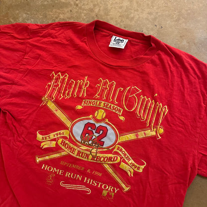 Mark McGwire Single Season Home Run Record 1998 Lee Sport Shirt 90's - XL