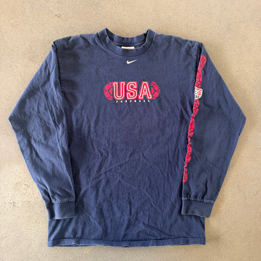 United States USA Nike Center Swoosh Long Sleeve Shirt - M
