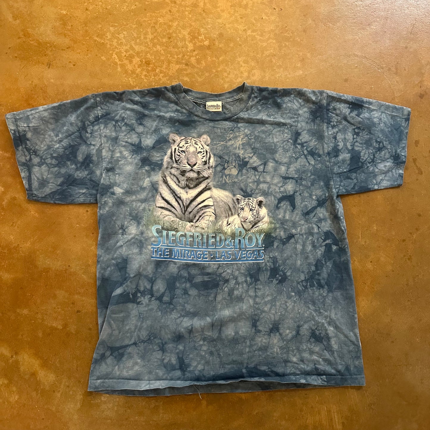 Siegfried & Roy Tie Dye AOP The Mirage Las Vegas Graphic Tee Shirt Single Stitch 90's - XL