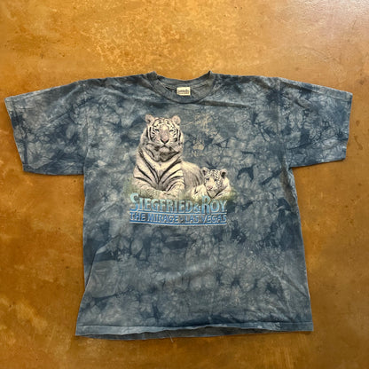 Siegfried & Roy Tie Dye AOP The Mirage Las Vegas Graphic Tee Shirt Single Stitch 90's - XL