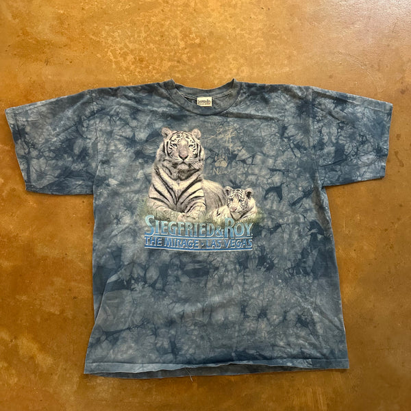 Siegfried & Roy Tie Dye AOP The Mirage Las Vegas Graphic Tee Shirt Single Stitch 90's - XL