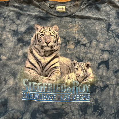 Siegfried & Roy Tie Dye AOP The Mirage Las Vegas Graphic Tee Shirt Single Stitch 90's - XL