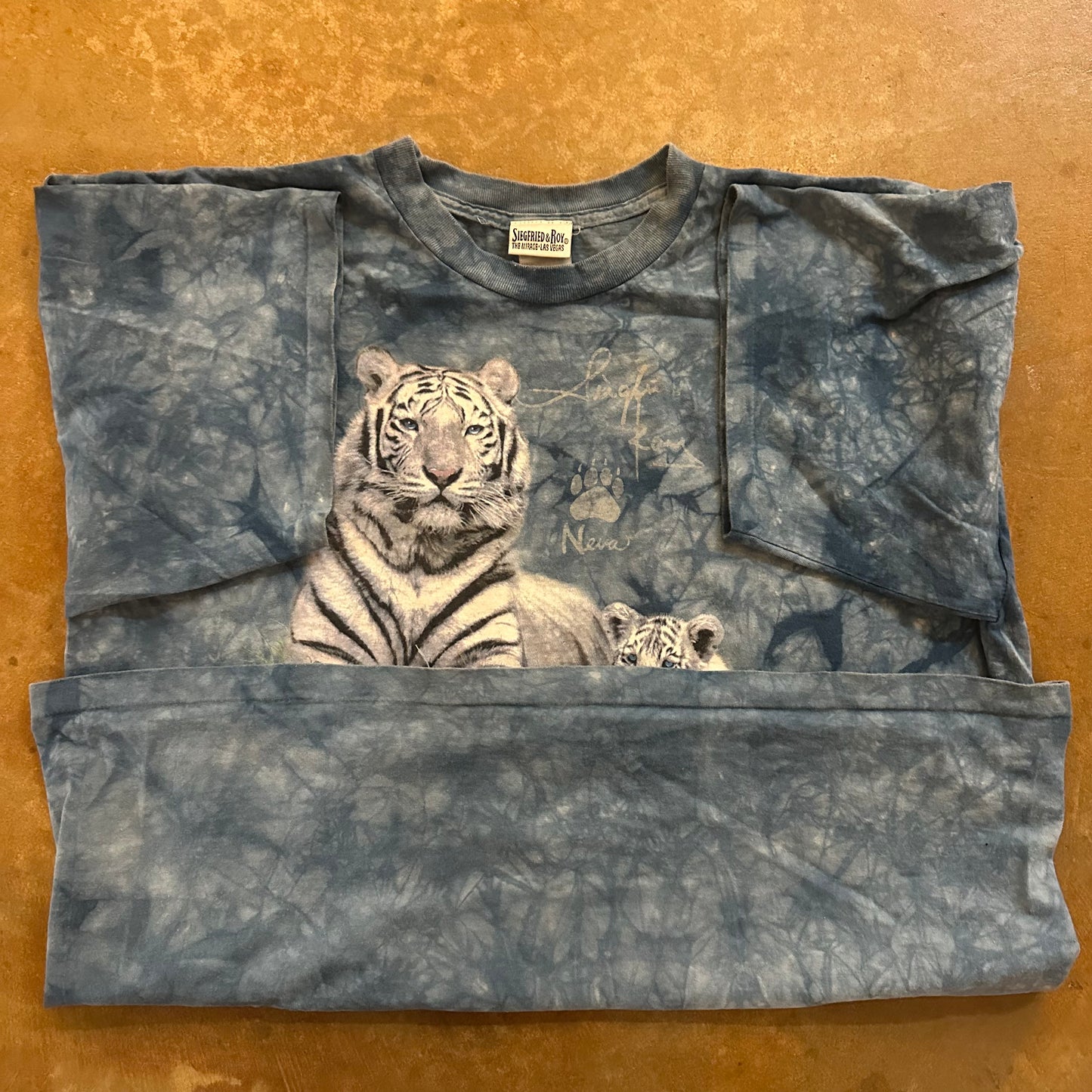 Siegfried & Roy Tie Dye AOP The Mirage Las Vegas Graphic Tee Shirt Single Stitch 90's - XL