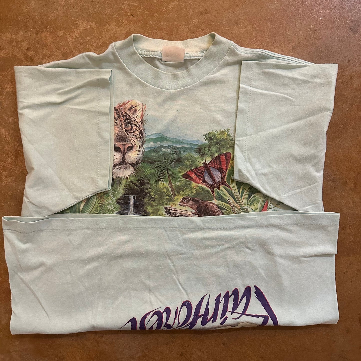 Harlequin Nature AOP Rainforest Graphic Single Stitch Tee Shirt 90's - XL