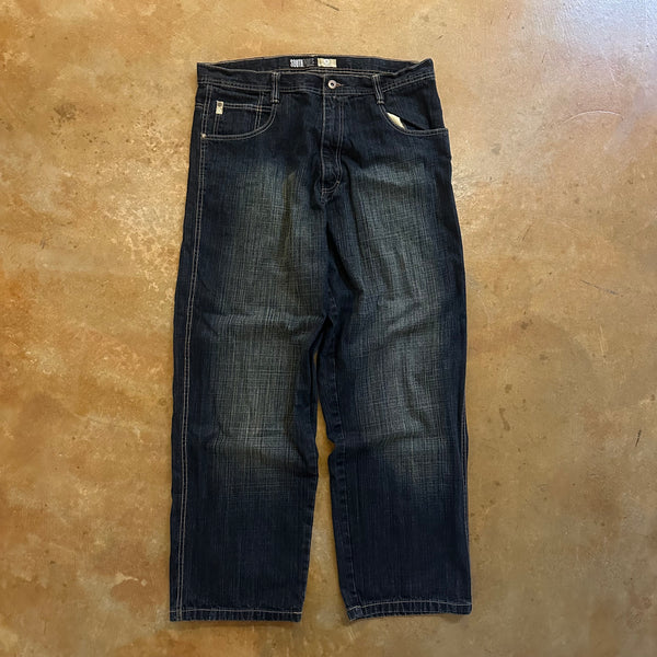 Rare Southpole Raw Dark Wash Baggy Skater Y2K Jeans 00's - 36