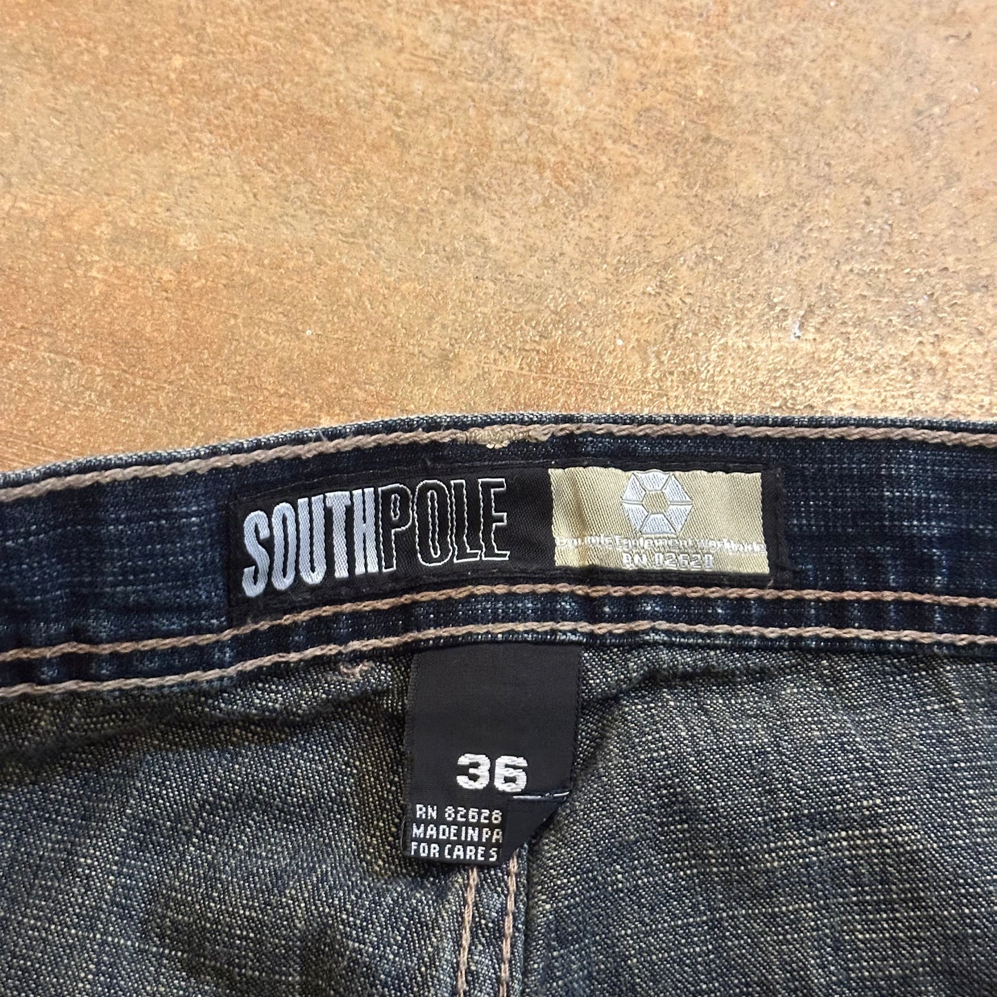 Rare Southpole Raw Dark Wash Baggy Skater Y2K Jeans 00's - 36