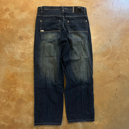 Rare Southpole Raw Dark Wash Baggy Skater Y2K Jeans 00's - 36
