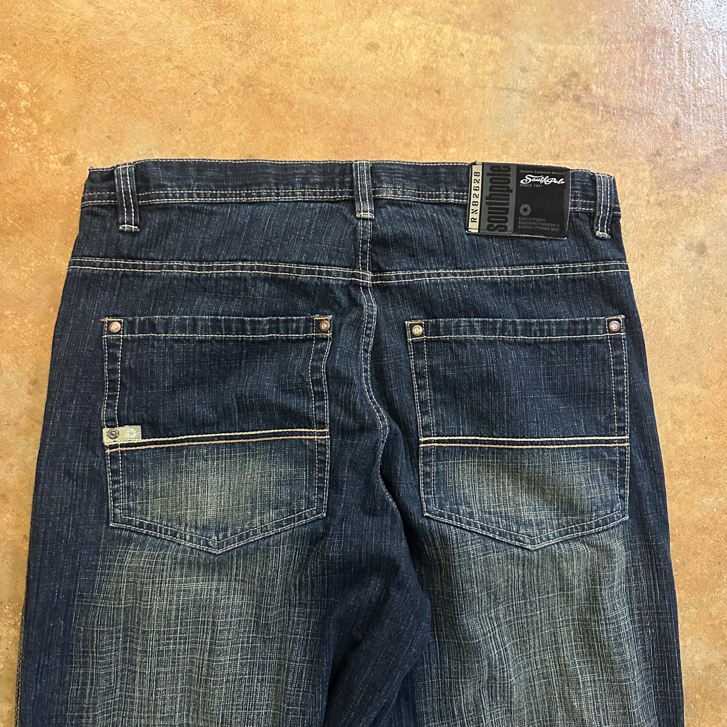 Rare Southpole Raw Dark Wash Baggy Skater Y2K Jeans 00's - 36