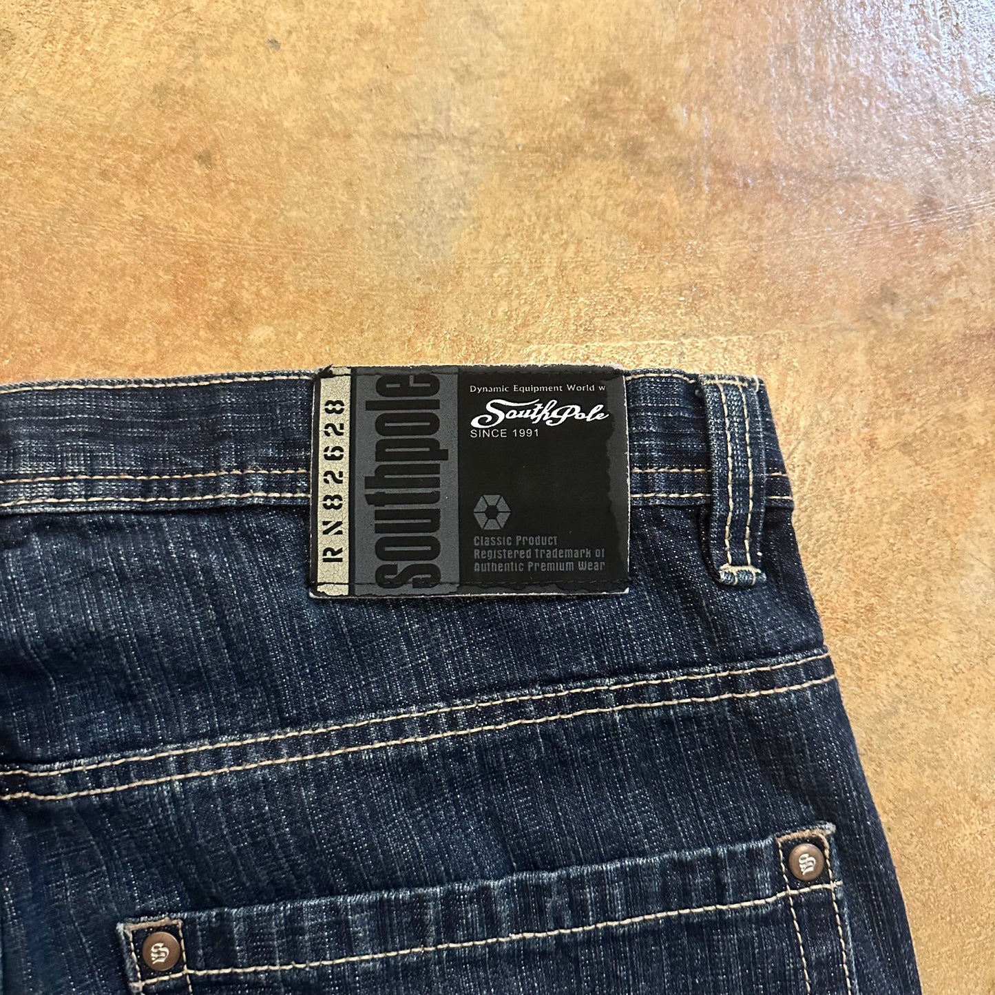 Rare Southpole Raw Dark Wash Baggy Skater Y2K Jeans 00's - 36