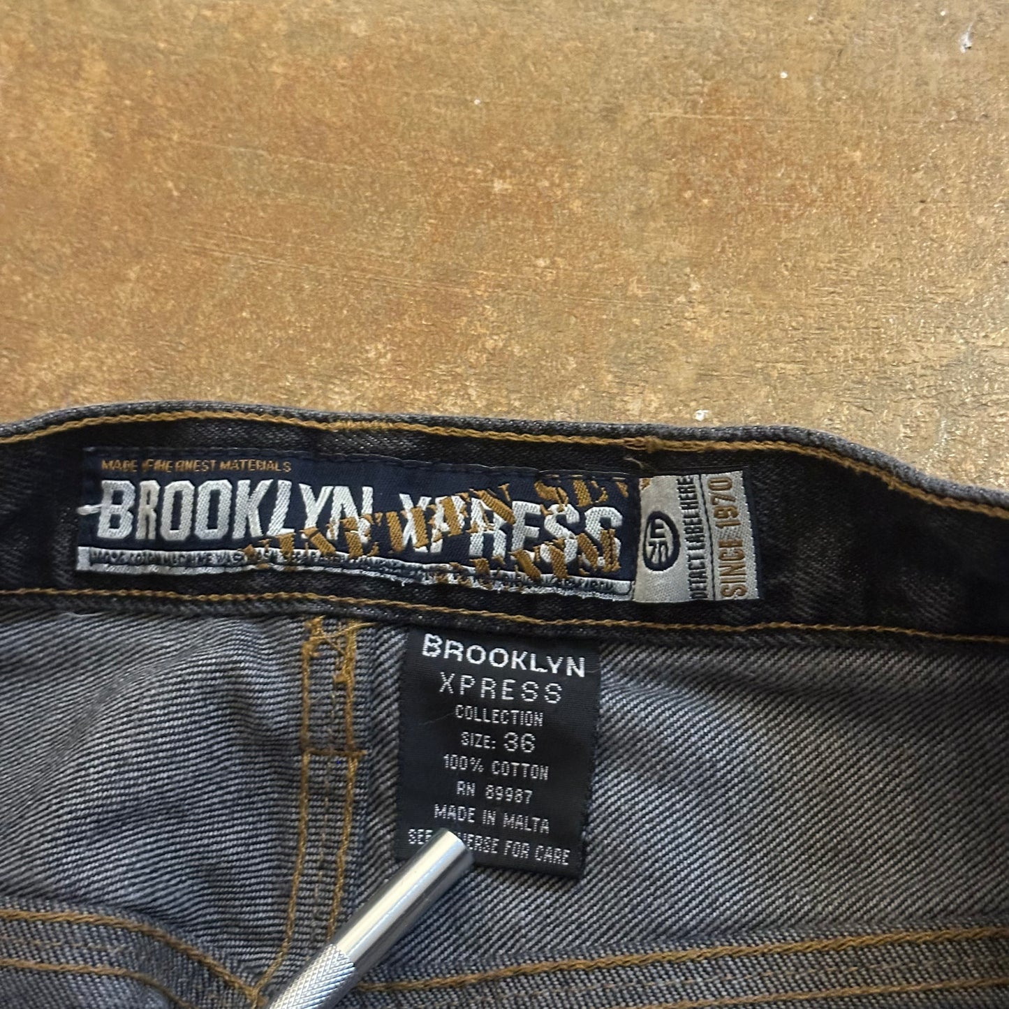 Brooklyn Xpress Skater Extra Baggy Carpenter Jeans Y2K Dark Wash 00's - 34