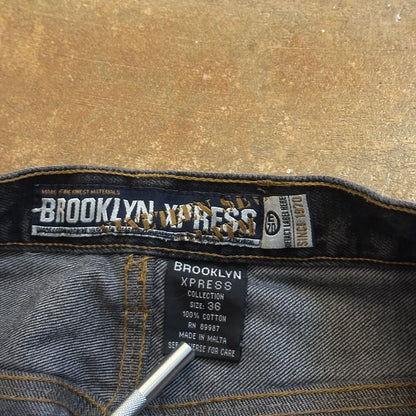 Brooklyn Xpress Skater Extra Baggy Carpenter Jeans Y2K Dark Wash 00's - 34