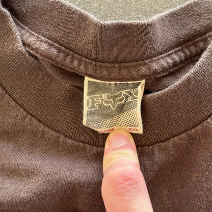 Fox Motorcross Brown Y2K Biking Racing Shirt 00's - 2XL