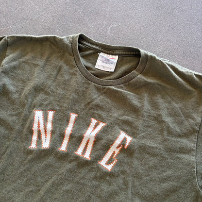 Nike Center Block Spellout Green Shirt 90's - S