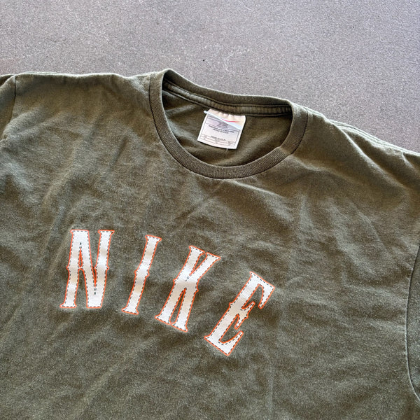 Nike Center Block Spellout Green Shirt 90's - S hover