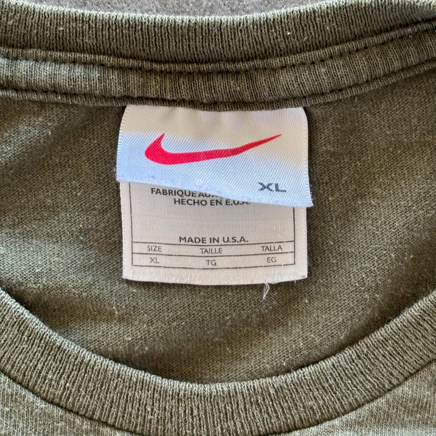 Nike Center Block Spellout Green Shirt 90's - S