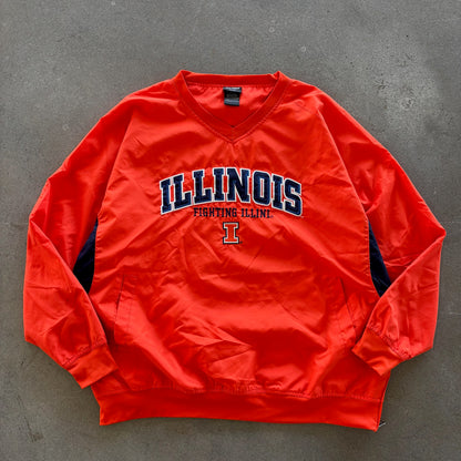 University of Illinois Fighting Illini Pro Edge Windbreaker Pullover 90's - XL