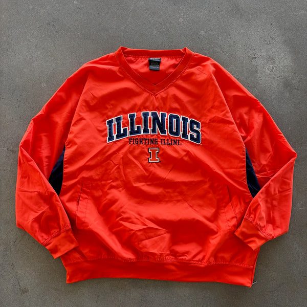 University of Illinois Fighting Illini Pro Edge Windbreaker Pullover 90's - XL