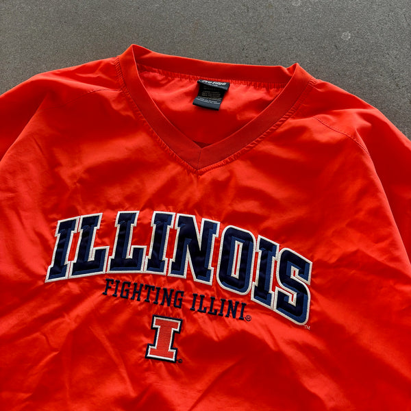 University of Illinois Fighting Illini Pro Edge Windbreaker Pullover 90's - XL hover