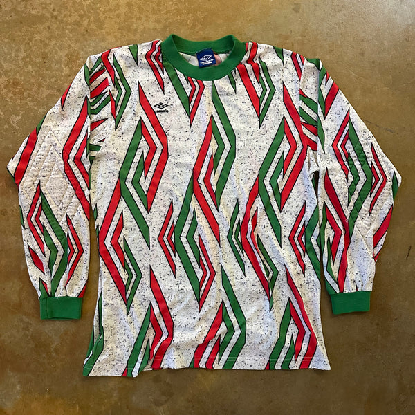 Umbro Soccer Jersey Goalkeeper Padded XL Green Red Mexico AOP 90's - XL