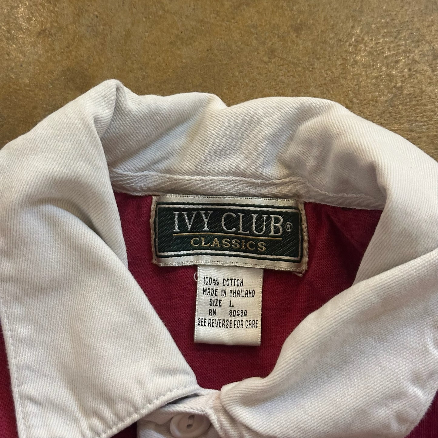 Ivy Club Classics Striped Colorblock Rugby Long Sleeve Shirt Shoulder Pads 90's - L