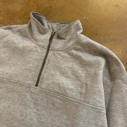 Carhartt 1/4 Zip Pullover Sweatshirt Gray Embroidered 00's - L