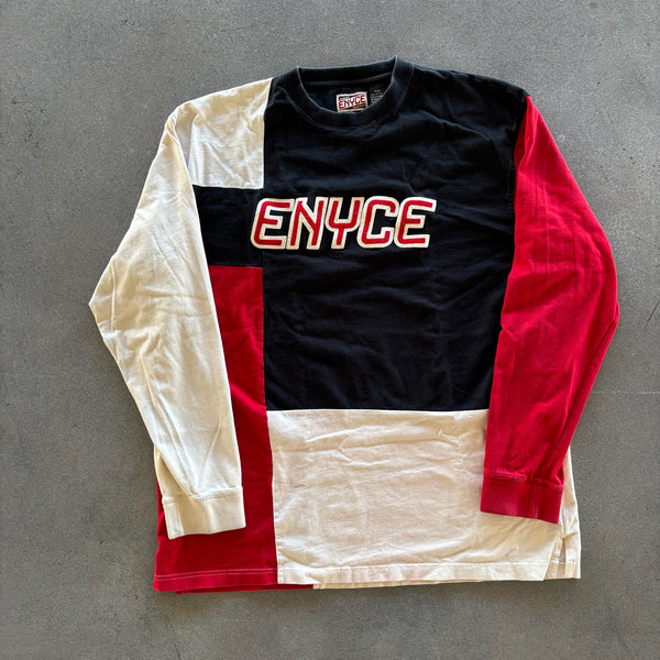 Enyce Patchwork Colorblock Hip Hop Streetwear Shirt 00's - 2XL