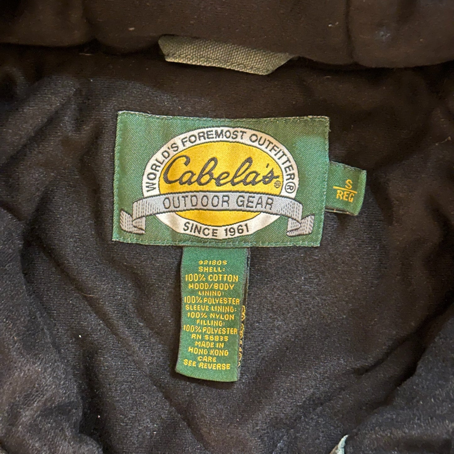 Cabelas Faded Heavy Zip Up Hooded Jacket Carhartt Style Detroit Moss Green 90's - S