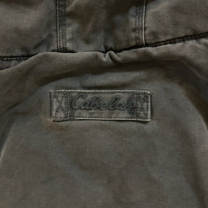 Cabelas Faded Heavy Zip Up Hooded Jacket Carhartt Style Detroit Moss Green 90's - S