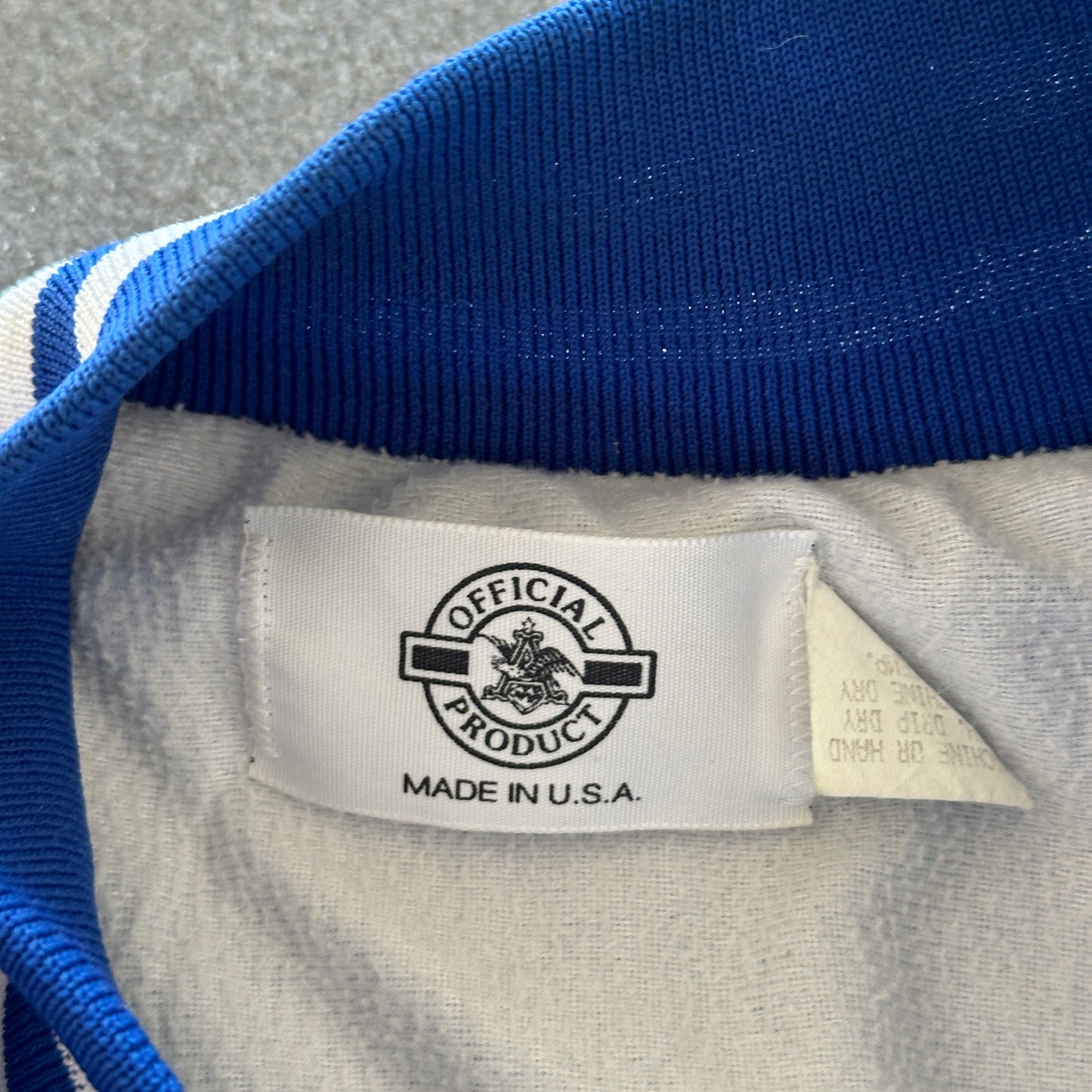 Busch Beer Anheuser Busch Satin Snap Bomber Jacket 80's - XL