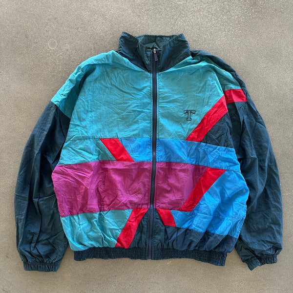 Todd1 Windbreaker Track Jacket Colorblock Cotton Lined 80's - XL