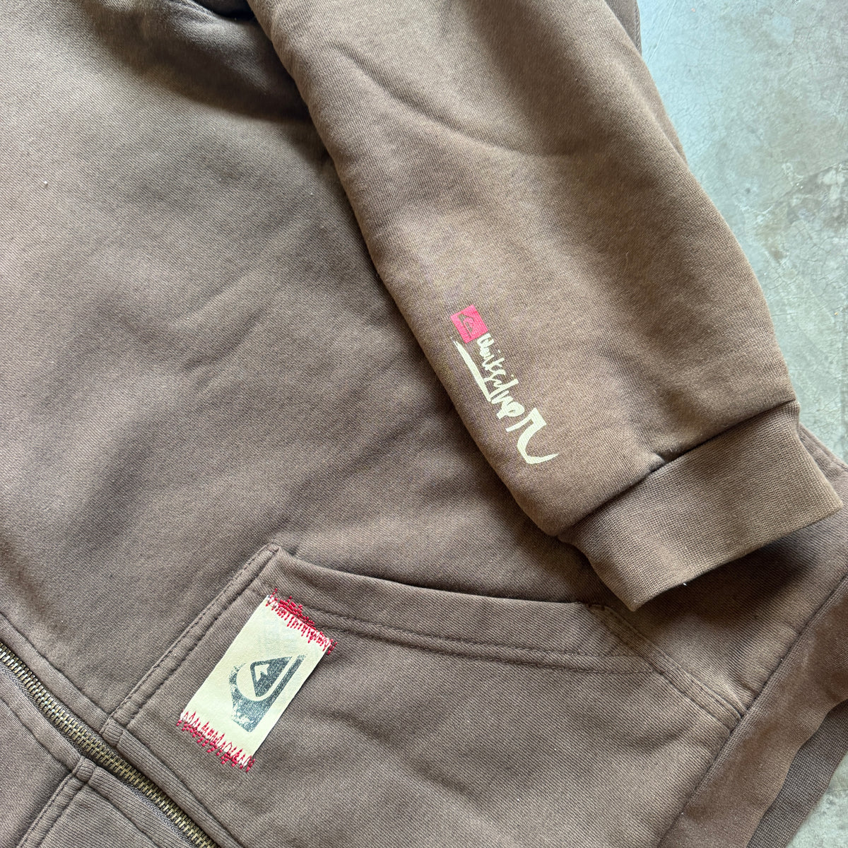 Quiksilver Sherpa Lined Full Zip Tri Hit Hooded Jacket - XL