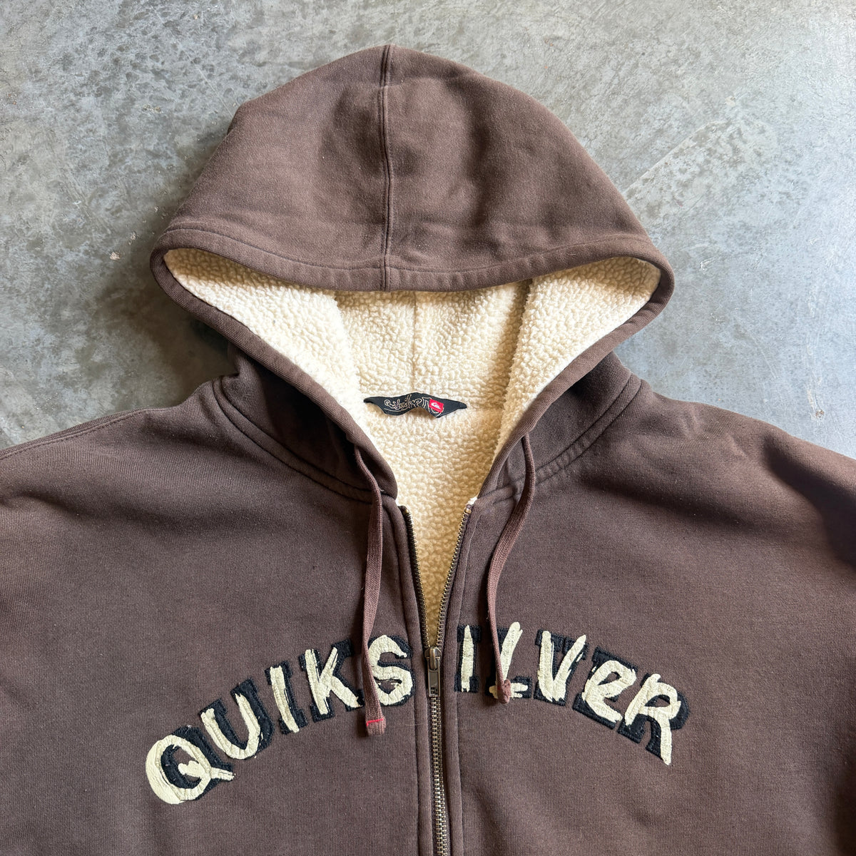 Quiksilver Sherpa Lined Full Zip Tri Hit Hooded Jacket - XL
