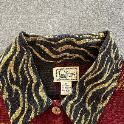 Tantrums Animal Print Zebras Graphic Button Up Womens Jacket 90's - 2X