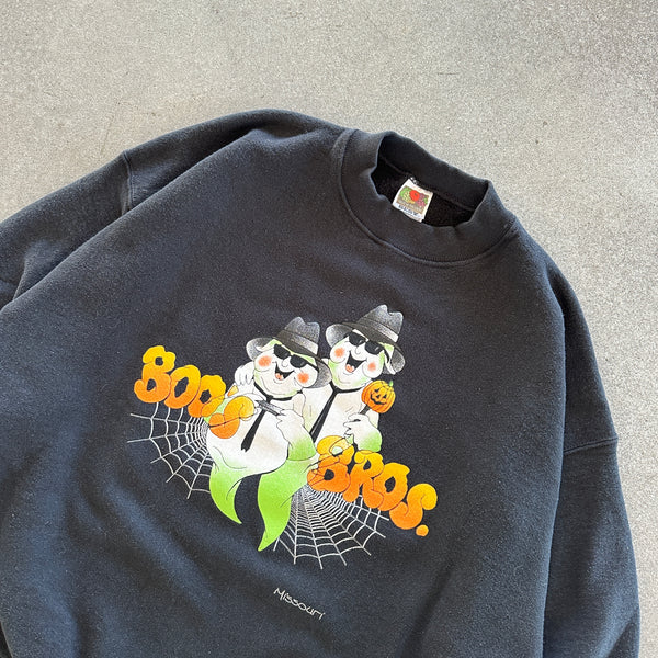 Boo's Bros Ghost Halloween Graphic Sweatshirt Glow In The Dark 90's - XL hover