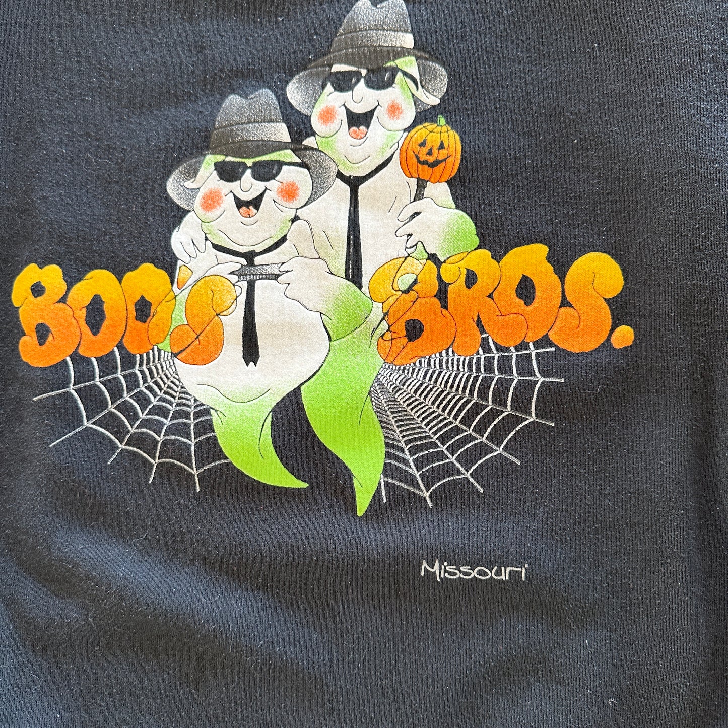 Boo's Bros Ghost Halloween Graphic Sweatshirt Glow In The Dark 90's - XL