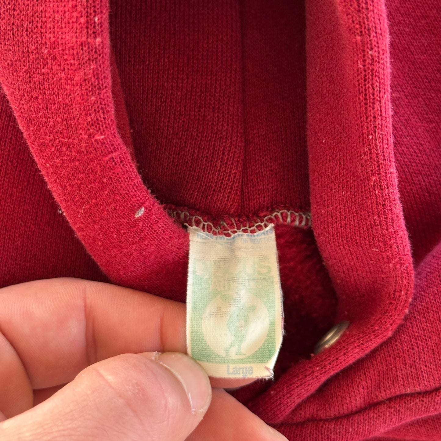 Discus Athletic Blank Red Hoodie 90's - L