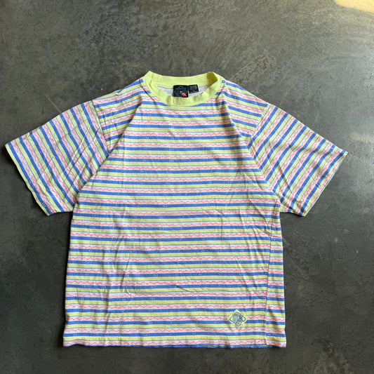 Gotcha Striped Geometric Pattern AOP Surf Shirt 80's - L