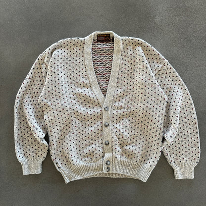 Authentic Issue Chunky Knit Pattern Cardigan Sweater 90's - XL