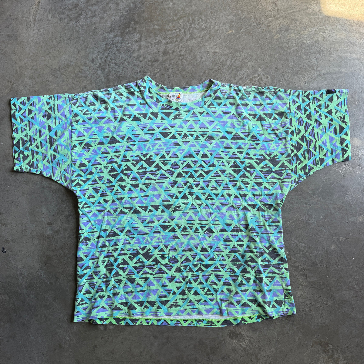 Hobie AOP Geometric Abstract Art Pattern Surf Shirt 80's - XL