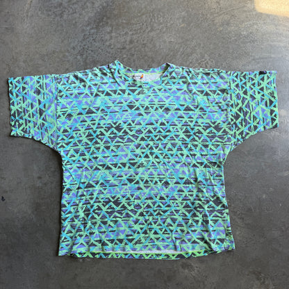 Hobie AOP Geometric Abstract Art Pattern Surf Shirt 80's - XL