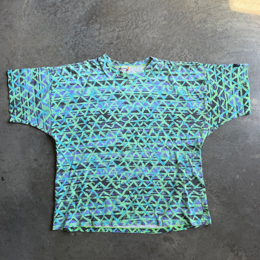 Hobie AOP Geometric Abstract Art Pattern Surf Shirt 80's - XL
