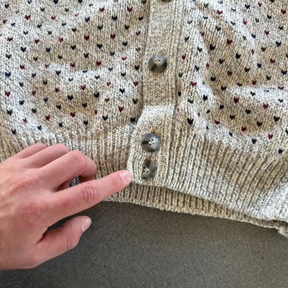 Authentic Issue Chunky Knit Pattern Cardigan Sweater 90's - XL