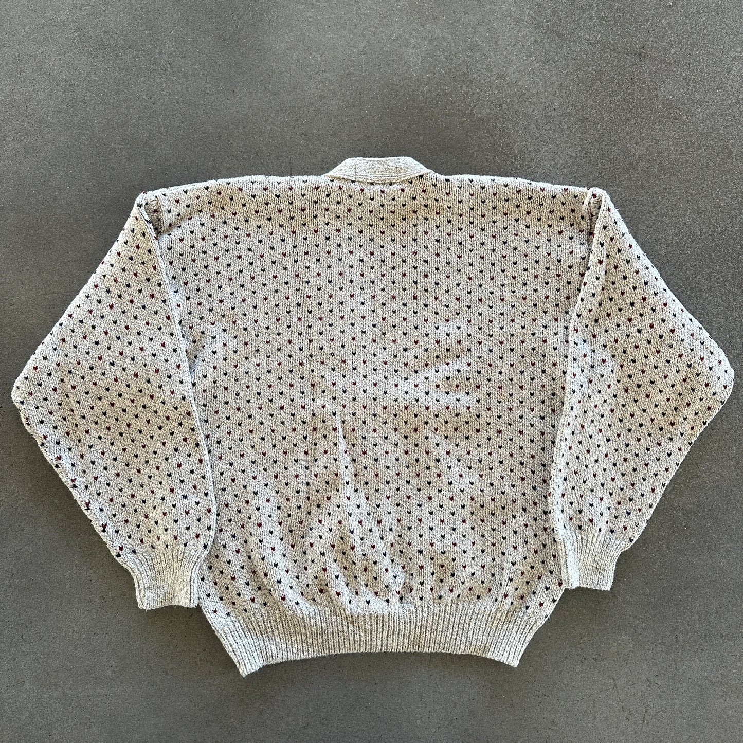 Authentic Issue Chunky Knit Pattern Cardigan Sweater 90's - XL