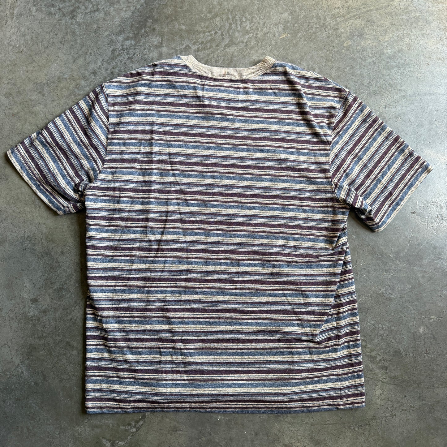 Z Cavaricci Striped AOP Graphic Surf Shirt Neutrals 90's - L