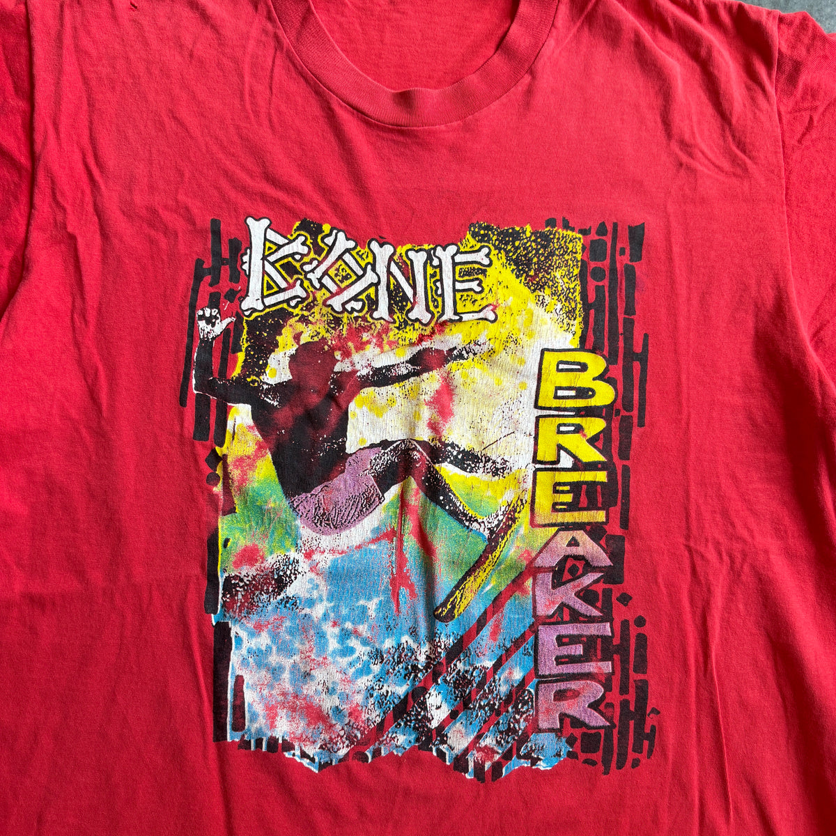 Bone Breaker Distressed Graphic Surf Shirt 90's - XL