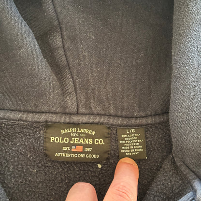 Polo Jeans Ralph Lauren 1/4 Zip Hooded Sweatshirt 90's - L
