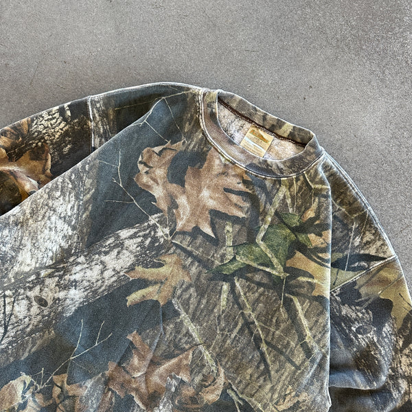 Camo Mossy Oak Field Staff Faded Crewneck Sweatshirt 90's - L hover